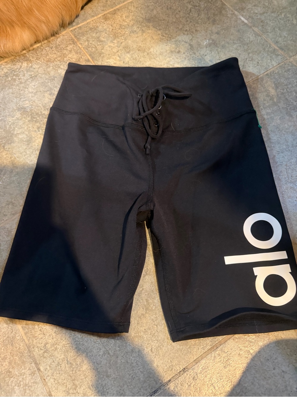 ALO Yoga Black High-Waist Bike Shorts with Logo